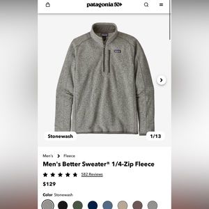 Men’s Patagonia Better Sweater 1/4 Zip